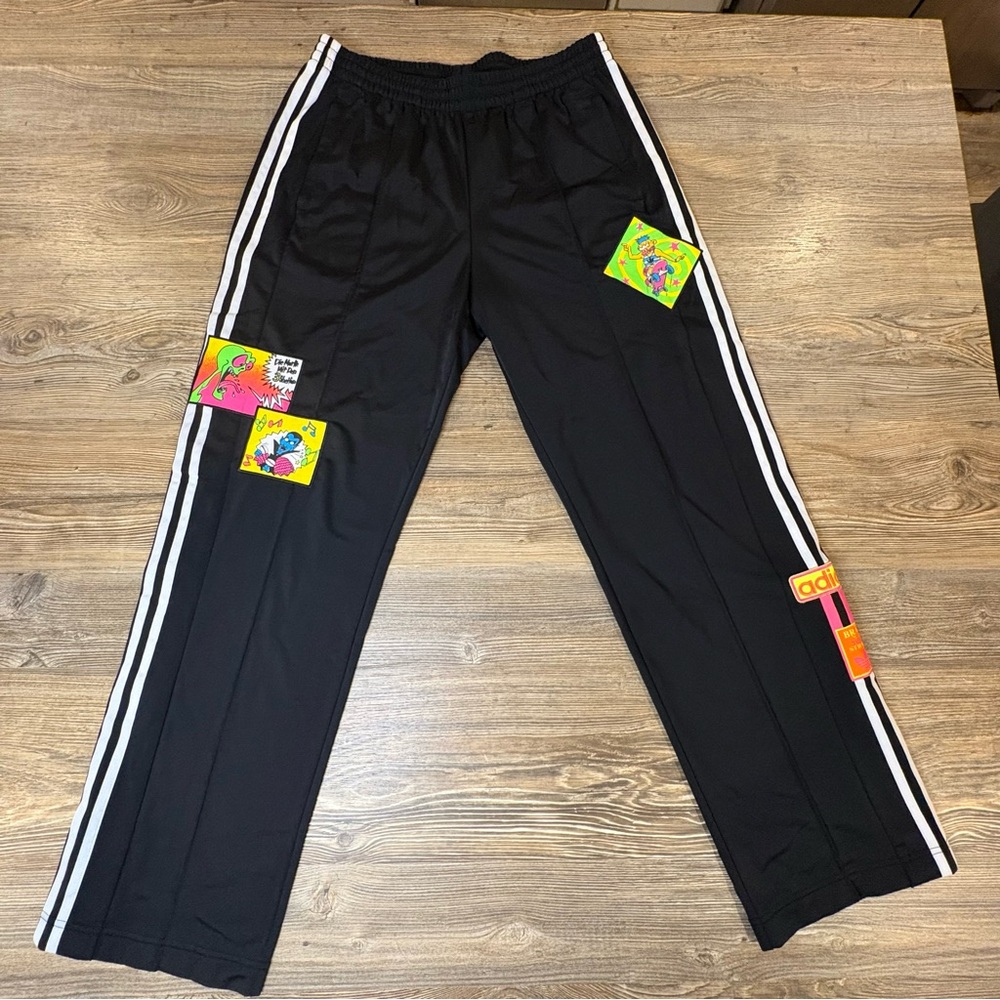 adidas Jeremy Scott Funky Women’s Track pants Large Black White Pants Patches